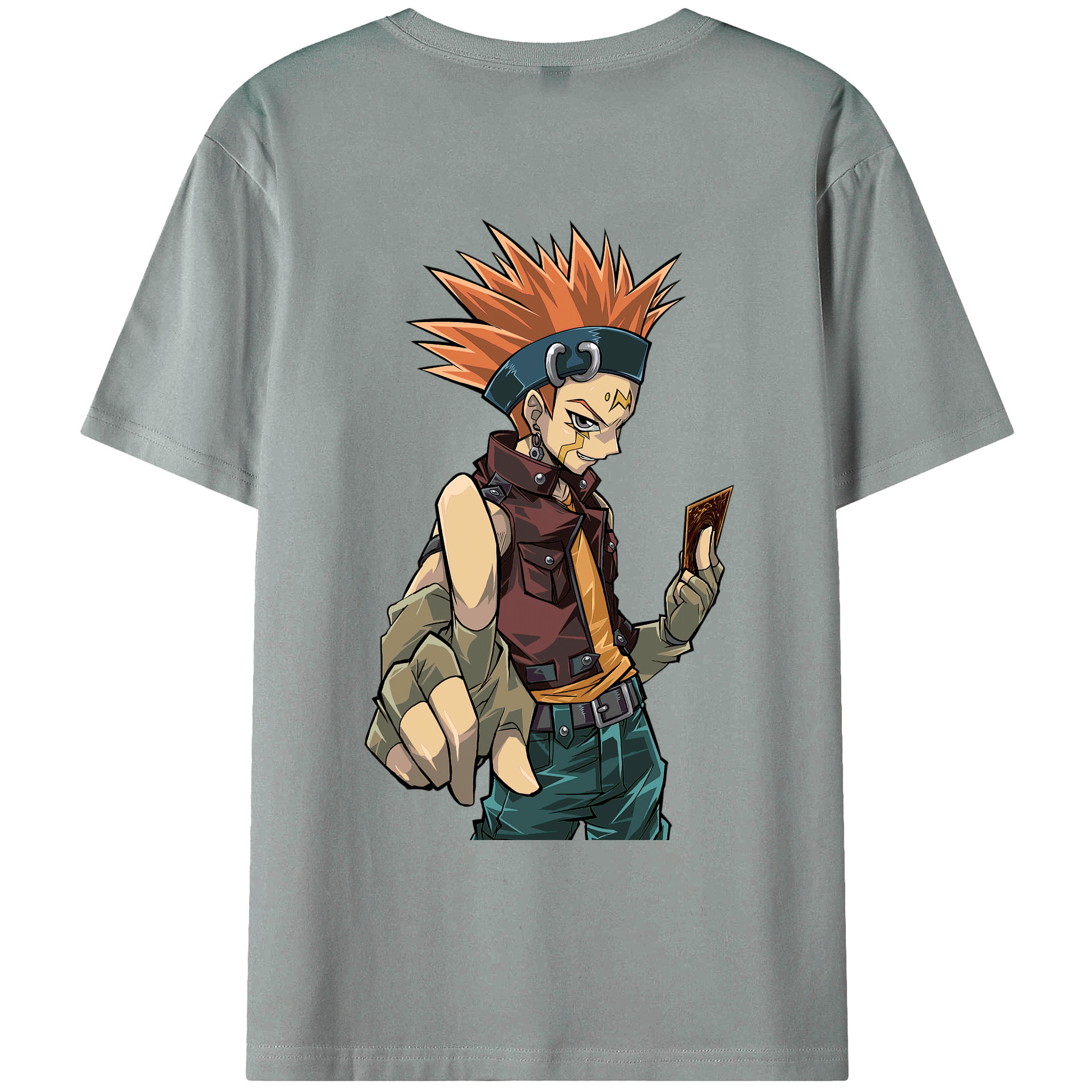 （画像用） 遊☆戯☆王 Yu-Gi-Oh! 綿100％ メンズ半袖Tシャツ（バックプリント） 通気性